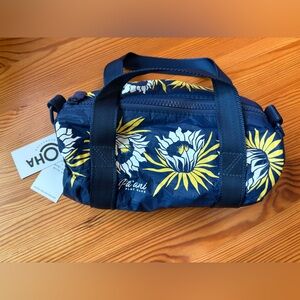 ALOHA Collection Navy and Yellow Floral Mini Mini Duffle Bag (NWT)